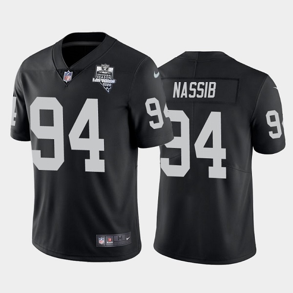 Men's Las Vegas Raiders #94 Carl Nassib Black NFL 2020 Inaugural Season Vapor Limited Stitched Jersey